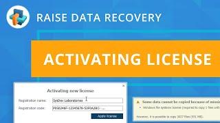 Raise Data Recovery: Activating licenses