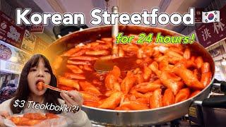 eating *ONLY*  Korean Streetfood for 24 hours...(gone wrong, I cried) Mukbang Vlog 광장시장먹방