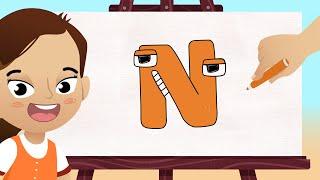 How to Draw an Alphabet Lore | Letter N | Drawing with Wibbi Kids | Step by step