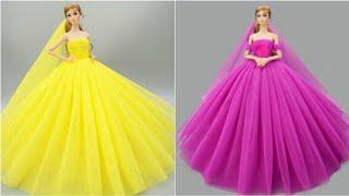 Cómo hacer Ropa para Barbies | Vestidos para Muñecas | Barbie Crafts Es