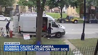 Brazen armed robbery of contractors working on West Side caught on video