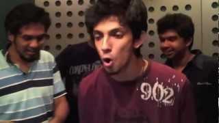 Anirudh with YOYO Honey Singh And Hip Hop Tamizha Adhi   Edhir neechal song making   Dhanush