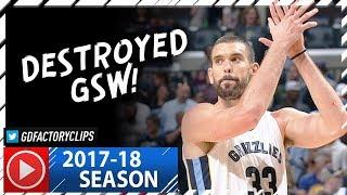 Marc Gasol Full Highlights vs Warriors (2017.10.21) - 34 Pts, 14 Reb, BEAST!