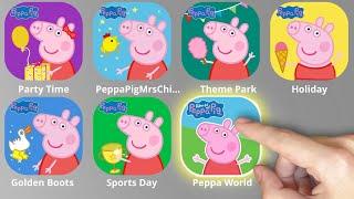 Peppa Pig Party Time,Happy Mrs Chicken,Peppa Pig Theme Park,Holiday,Fun Fair,Golden Boots,Sports Day