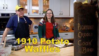 100 Year Old Potato Waffle Recipe Picayunes Creole Cookbook - Old Cookbook Show - Creole Cooking