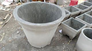 Diy How to Make Large Cement Planters | Concrete Pottery | Big Cement Flower Pots For Garden