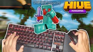 Handcam + keyboard and mouse sounds (Hive Skywars) - Minecraft