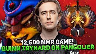 12,600 MMR GAME! QUINN TRYHARD on PANGOLIER in THIS GAME!