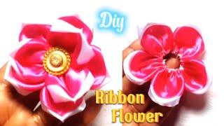 DIY /How to make beautiful ribbon flowers/Amazing Ribbon flower work/ Hand Embroidery flowers Design