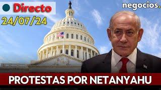 DIRECTO | Tensión total en EEUU ante la llegada de Netanyahu: protestas ante el Capitolio