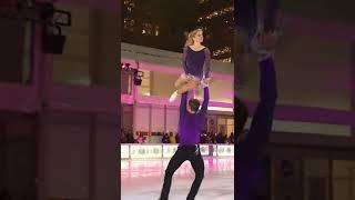 Olympic pair team Alexa Knierim & Brandon Frazier skate to Trans Siberian Orchestra in Bryant Park