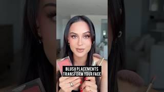 Blush Placements that really changes your face shape #shorts #makeup #blush #makeuptips #ميكب