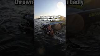 Girl gets thrown off jetski #fail #fails #jetski #jetskiing #lake #lakelife #seadoo #yamaha #2stroke