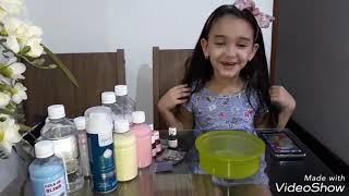 Mostrando meu kit de slime - SLIME DE UNICÓRNIO