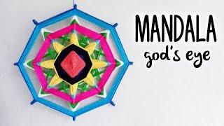 GOD'S EYE craft, OJO DE DIOS mandala | step by step TUTORIAL by Crochet Lovers