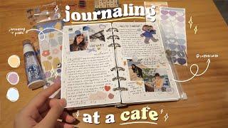 journal with me at a cafe ️