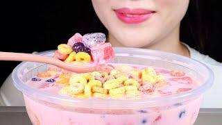 [ENG SUB] ASMR Hwachae | Watermelon Fruit Punch with Strawberry Milk | Mukbang