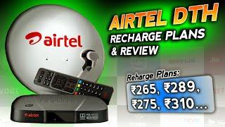 AIRTEL DTH Recharge Plans with DTH Box reviewPlans ₹265, ₹275, ₹310.... 100+ TV Channels