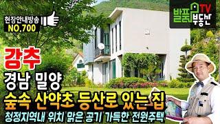 (강추) 푸른 숲속 등산로와 산약초가 많은 집!! 경남 밀양 전원주택 매매 청정지역 탁트인 전망과 인근 휴양지가 많아 주말하우스 세컨하우스로 추천 밀양부동산 - 발품부동산TV