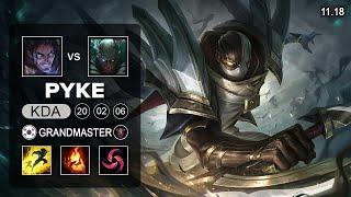 Pyke Mid vs Syalas - KR Grandmaster - Season 11 Patch 11.18