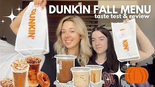 TRYING ALL OF DUNKINS NEW FALL MENU 2023 taste test  nutty pumpkin pumpkin spice everything !!