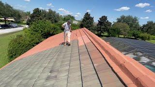 Elastomeric Ceramic Roof Coating Tile Roof Restoration #roofpainting #roofrestoration #roofcoating