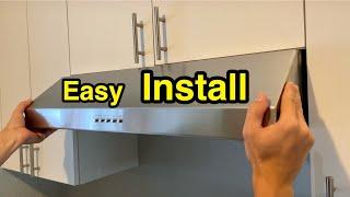 How to install kitchen ductless range hood under the cabinet - easy way!