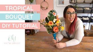 How to make a tropical bouquet - using wood flowers