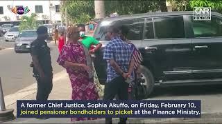 Former CJ Sophia Akuffo joins bondholders to picket at Finance Ministry | Citi Newsroom