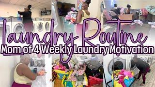 REALISTIC MOM OF 4 WEEKLY LAUNDRY ROUTINE | AROUND THE HOUSE CLEANING MOTIVATION | Tami Jhey