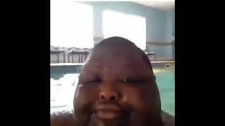 Fat black guy start crying when going underwater