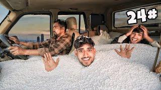 I made thermocol balls swiming pool in my car challenge