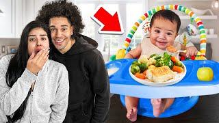 Baby Azaiah Eats Food For The Very First Time! *shocking*