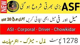 ASF New jobs online apply start 2022 || ASF corporal, ASI online Registration Start