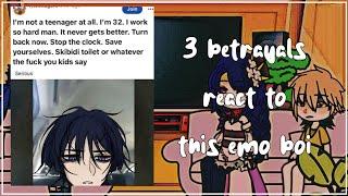 Scaramouche's 3 betrayals react to him // GC x GI // GCRV // yuo :3