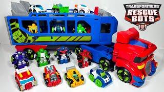 Transformers Rescue Bots Flip Racers Optimus Prime Race Track Trailer!