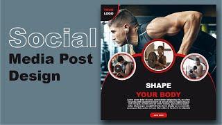 Modern Social Media Post Design | Gym Fitness | Illustrator Tutorial |