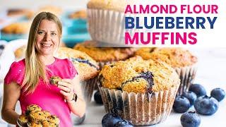 ALMOND FLOUR BLUEBERRY MUFFINS | moist and easy, healthy gluten free recipe