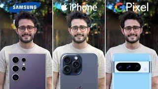 Galaxy S24 Ultra vs iPhone 15 Pro Max vs Pixel 8 Pro English Comparison