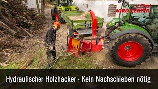 Holz häckseln Holzhacker hydraulisch Holzhäcksler Häcksler Schredder Holzschredder Fliegl