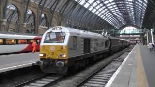 (HD) DB Cargo 67029 & 82146 Depart Kings Cross hauling the Company Train - 21/7/16