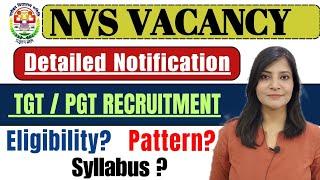 NVS Teacher Recruitment 2024 || NVS Vacancy 2024 || NVS-TGT,PGT Notification 2024 #nvs