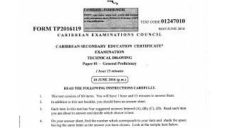 TD 2016 May/June Paper 1 Answers | CSEC