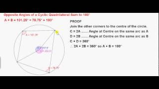 Opposite Angles of a Cyclic Quadrilateral sum to 180