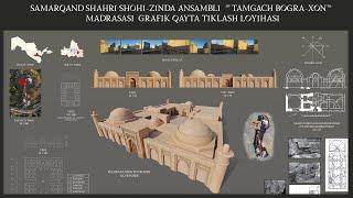 Samarqand Shohi-Zinda Tamgach Bog'ra-Xon Madrasasi Grafik Qayta Tiklash Loyihasi (Rekonstruksiya)