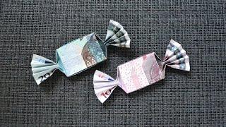 Origami BONBON Geldgeschenk GELD FALTEN | Geschenk für Kinder| Money CANDY |Tutorial by Euro Origami