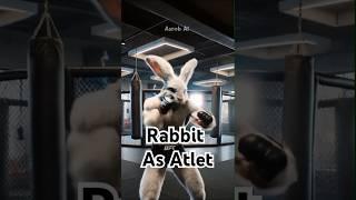 Have you ever seen it?A rabbit plays the role of a fighter athlete #hybridcreature #rabbit #shorts