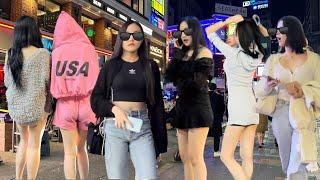 [NIGHTLIFE SEOUL] Gangnam Let's walk together the glamorous fashion people's club street_4K HDR