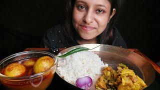 Eating Show - Rice, SpicyEgg Curry, Mixed Veg|Mukbang |Poulamieatingshow