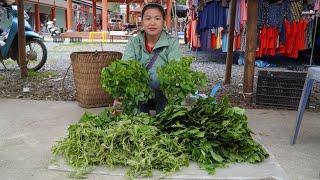 Harvest Vegetables shrinkage, Pumpkin top & Mustard greens goes to the market sell. Free Life